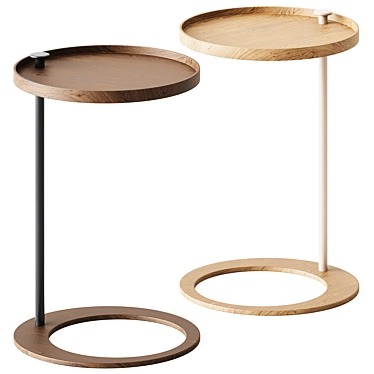 Sleek Black End Table - Horatio 3D model image 1 