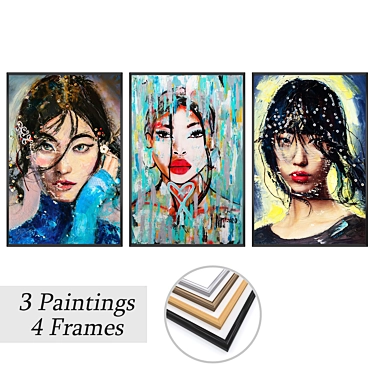 Elegant Frames & Art Set 3D model image 1 