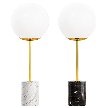 Lova Marble Table Lamp: Elegant Illumination for Your Space 3D model image 1 