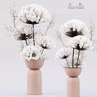 Elegant Dried Floral Arrangement 3D model image 1 