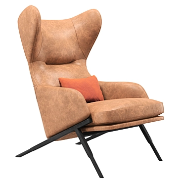 Amos Leather Accent Chair - Stylish and Elegant 3D model image 1 