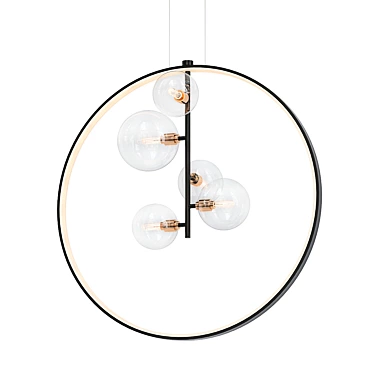 Modern Glass Pendant Chandelier 3D model image 1 