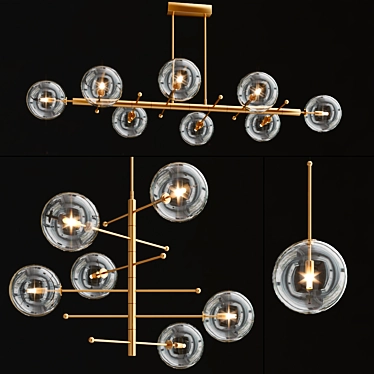 Estro Metal Pendant Lamp - Stunning Lighting Solution 3D model image 1 