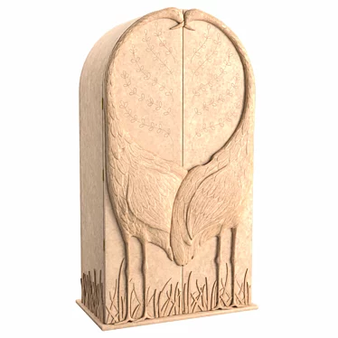 Ethereal Woodcarved Wardrobe 3D model image 1 