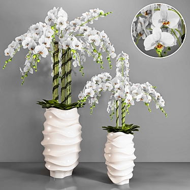 Elegant Orchid Vase 3D model image 1 