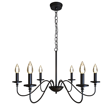 Depuley Black Farmhouse Chandeliers: Sleek and Stylish Lighting 3D model image 1 