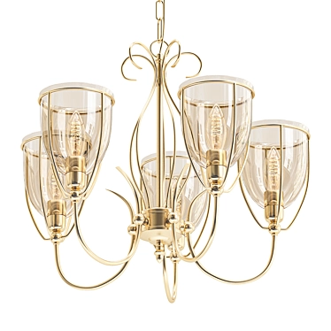 Elegant Salvador Pendant Chandelier 3D model image 1 