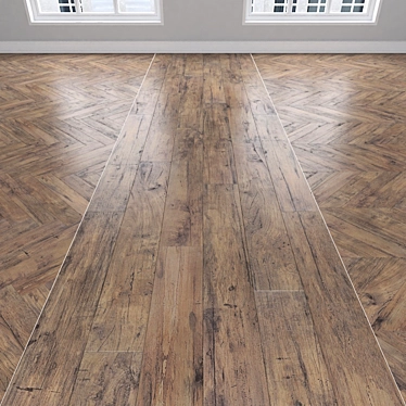 Parquet Oak: Herringbone, Linear, Chevron 3D model image 1 