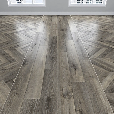 Oak Parquet: Herringbone, Linear, Chevron 3D model image 1 