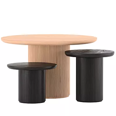 Modern GUBI Moon Table Set 3D model image 1 