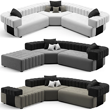 Fendi Casa Truman Sofa: Luxurious Elegance for Your Home 3D model image 1 