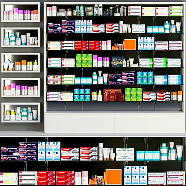 Pharmacy Essentials: Medicines, Vitamins, Shampoo & More 3D model image 1 