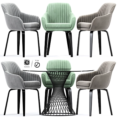 Modern Rochelle Lounge Chair 3D model image 1 