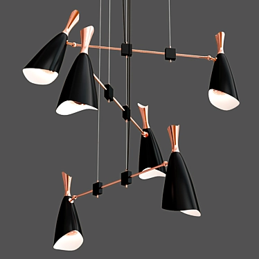 M-Style Loft Chandelier - Stylish Lighting Solution 3D model image 1 
