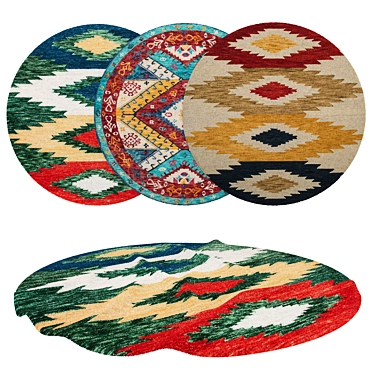 Round Rugs Collection: Set of 6 Unique Designs 3D model image 1 