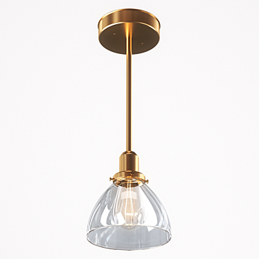 Elegant Brass Pendant Light 3D model image 1 