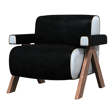 Lux Black Leather Armchair 3D model image 1 
