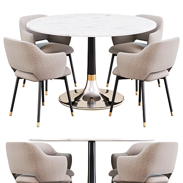 Modern Millimeter Dining Set 3D model image 1 