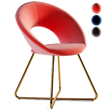 Chic Accent Chair: Duhome Velvet Padded 3D model image 1 