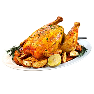 Delicious Roasted Chicken Set 3D model image 1 