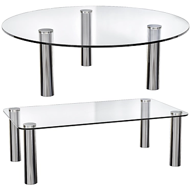 Zanotta Marcuso Glass Coffee Table: Italian Design Marvel 3D model image 1 