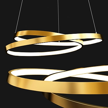 Scribble Ring Pendant: Illuminate with Elegance 3D model image 1 