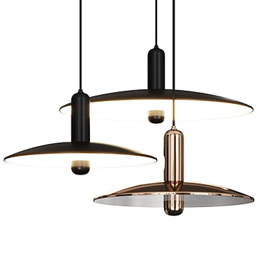 Minimal Taupe Pendant Lamps 3D model image 1 