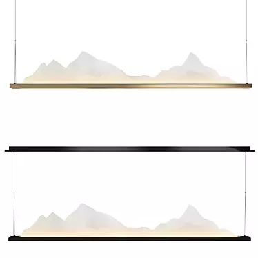 Rustic Mountain LED Chandelier 3D model image 1 