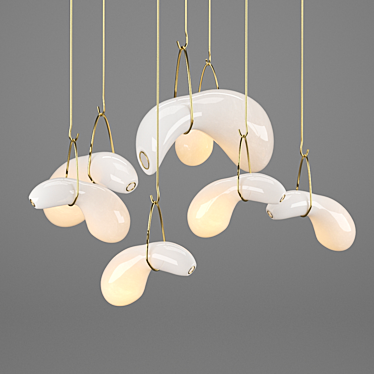 Tinted Glass Pendant Light 3D model image 1 