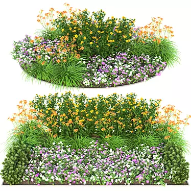 Flower Garden Delight: Vibrant Blooms for Your Home 3D model image 1 