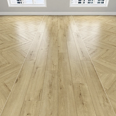 Stunning Parquet Oak: Herringbone, Linear, Chevron 3D model image 1 