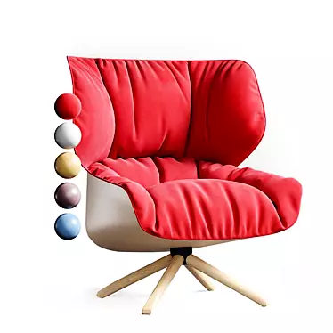 Title: Tabano Swivel Chair: Comfortable Design with Wide Arms 3D model image 1 