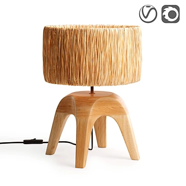 Minimalist Natural Leonti Lamp 3D model image 1 