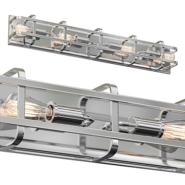 Possini Euro Esme: Sleek Brushed Nickel 4-Light Bath Fixture 3D model image 1 