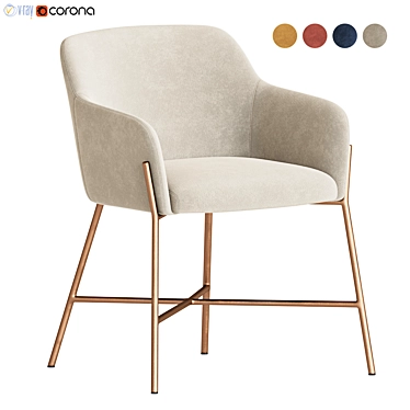 Luxury Velvet Armchair: Ana Collection 3D model image 1 