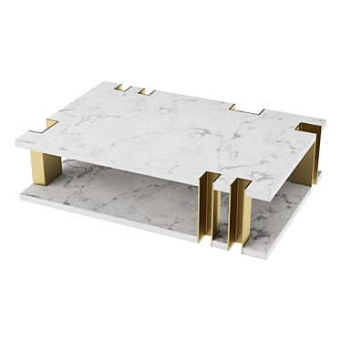 Fabbro Gold Marble Coffee Table 3D model image 1 