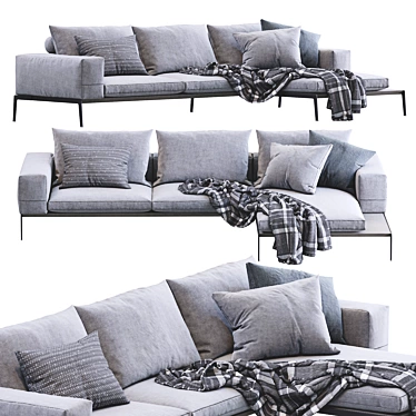 Elegant Lifesteel Sofa: Flexform 3D model image 1 