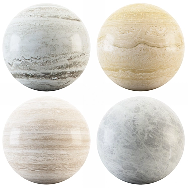 Travertine Collection: Pear, White, Gray & Beige 3D model image 1 
