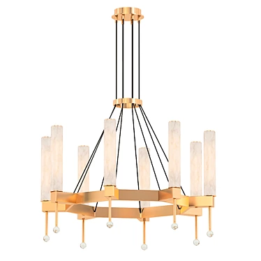 Elegant Marble Table Lamp 3D model image 1 