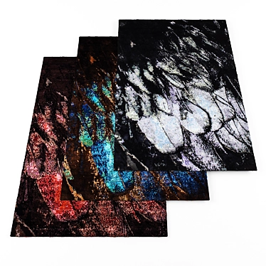 3-Piece Rugs Set with Unique Textures 3D model image 1 