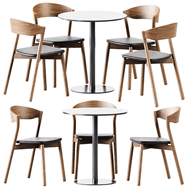 Modern Oak Dining Set 3D model image 1 