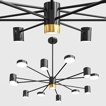 Elegant Crystal Illumination: MERILL Chandelier 3D model image 1 