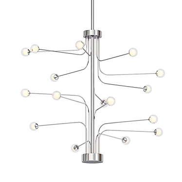 16-Light Sputnik LED Chandelier: Modern Illumination 3D model image 1 