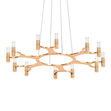 Elegant Nexus 12-Light Chandelier 3D model image 1 