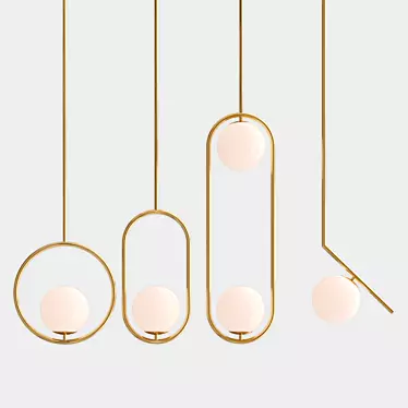 Sleek Hoop Pendant Lamp 3D model image 1 