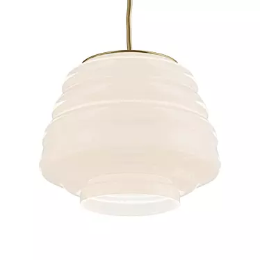 Hive Pendant Lamp in Milk Glass 3D model image 1 