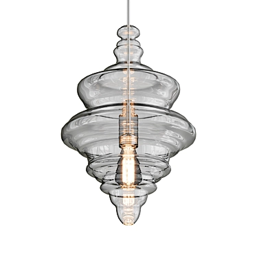 Elegant Glass Spool Pendant 3D model image 1 