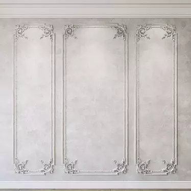 Elegant Wall Moulding for Classic Décor 3D model image 1 