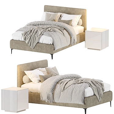 West Elm Andes Bed: Stylish and Sleek Furniture 3D model image 1 