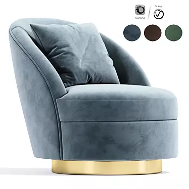 Axel Swivel Armchair: Stylish and Comfortable 3D model image 1 